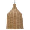 GloboStar® BAHAMAS 01202 Vintage Κρεμαστό Φωτιστικό Οροφής Μονόφωτο Μπεζ Ξύλινο Ψάθινο Bamboo Φ30 x Υ47cm - 5927