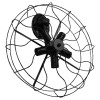 GloboStar® FAN 01163 Vintage Industrial Φωτιστικό Τοίχου Απλίκα Πολύφωτο Μαύρο Μεταλλικό Πλέγμα Φ46 x Μ22 x Π46 x Υ46cm - 6567