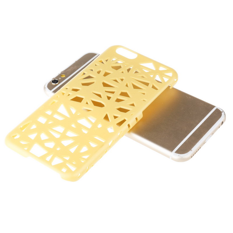 Θήκη iphone 6 / 6s Σκληρή Πλαστική Hollow 3D Candy Lines - Κίτρινο - OEM