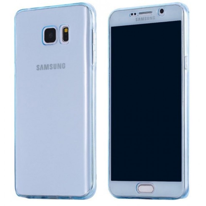 Θήκη Samsung Galaxy A5 2016 Σιλικόνης TPU full face μπρος πίσω - 2180 - Διάφανο Μπλε - OEM