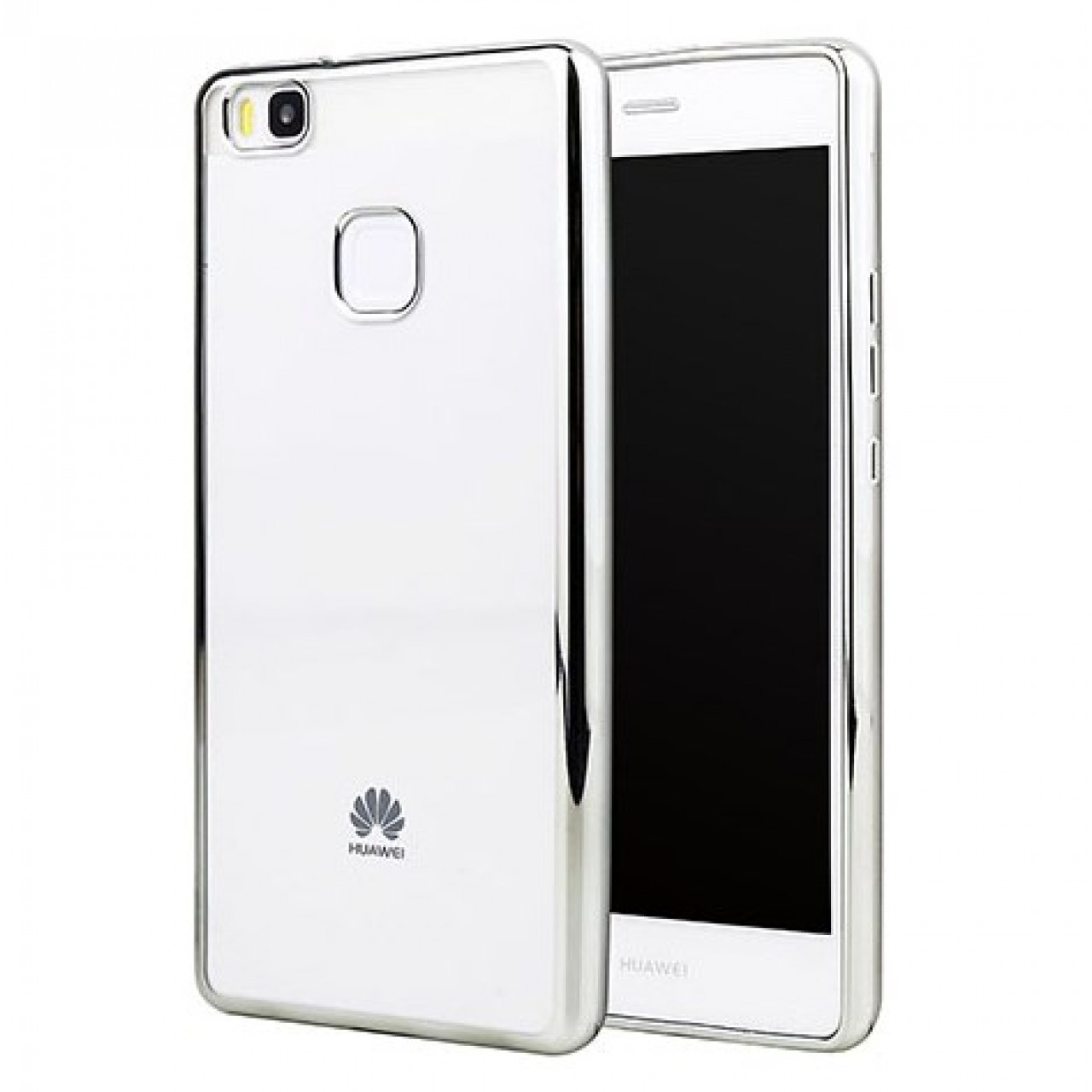 Θήκη Huawei P9 Lite (2016) Σιλικόνης TPU Πλαίσιο - 2216 - Ασημί - OEM