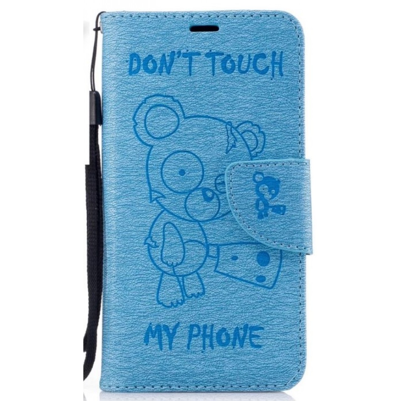 Θήκη Samsung Galaxy A3 2017 (Α320F) PU Leather Πορτοφόλι flip Don t touch my phone - 2389 - Γαλάζιο - OEM