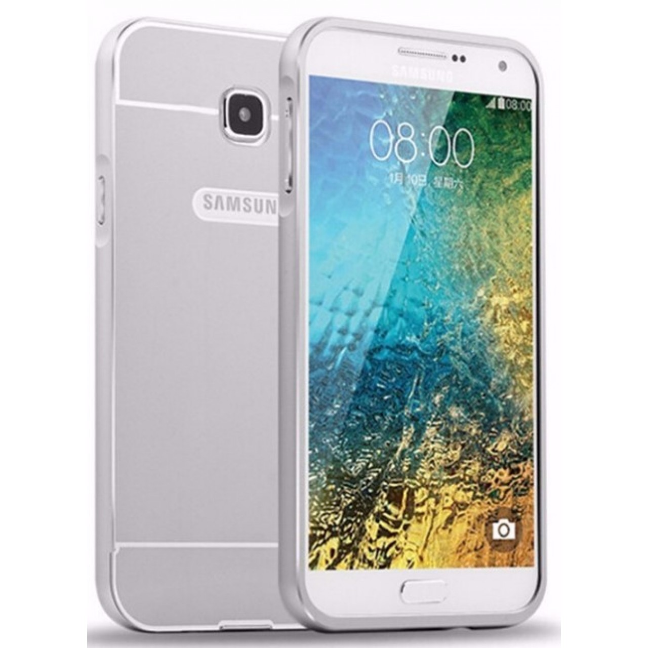 Θήκη Samsung Galaxy A5 2016 (A510F) Hybrid Ακρυλική Αποσπώμενη PC Πλαίσιο Αλουμινίου - 2447 - Ασημί - OEM