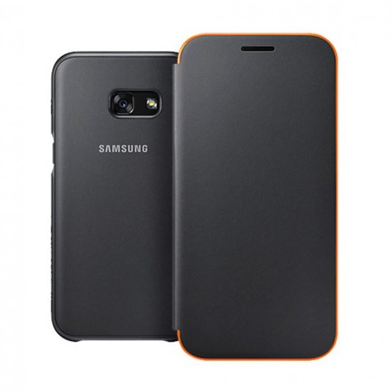 Θήκη Samsung Galaxy A3 2017 (Α320F) Οriginal Neon Flip Cover - 2735 - Μαύρο