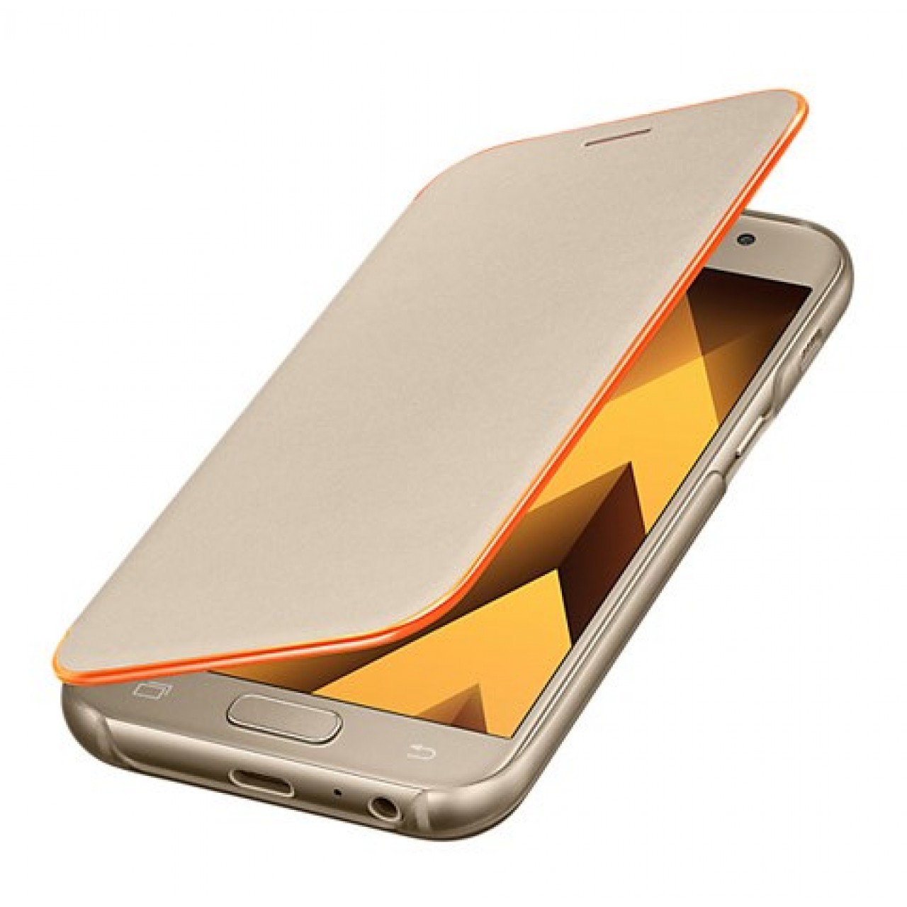 Θήκη Samsung Galaxy A3 2017 (Α320F) Οriginal Neon Flip Cover - 2736 - Χρυσό