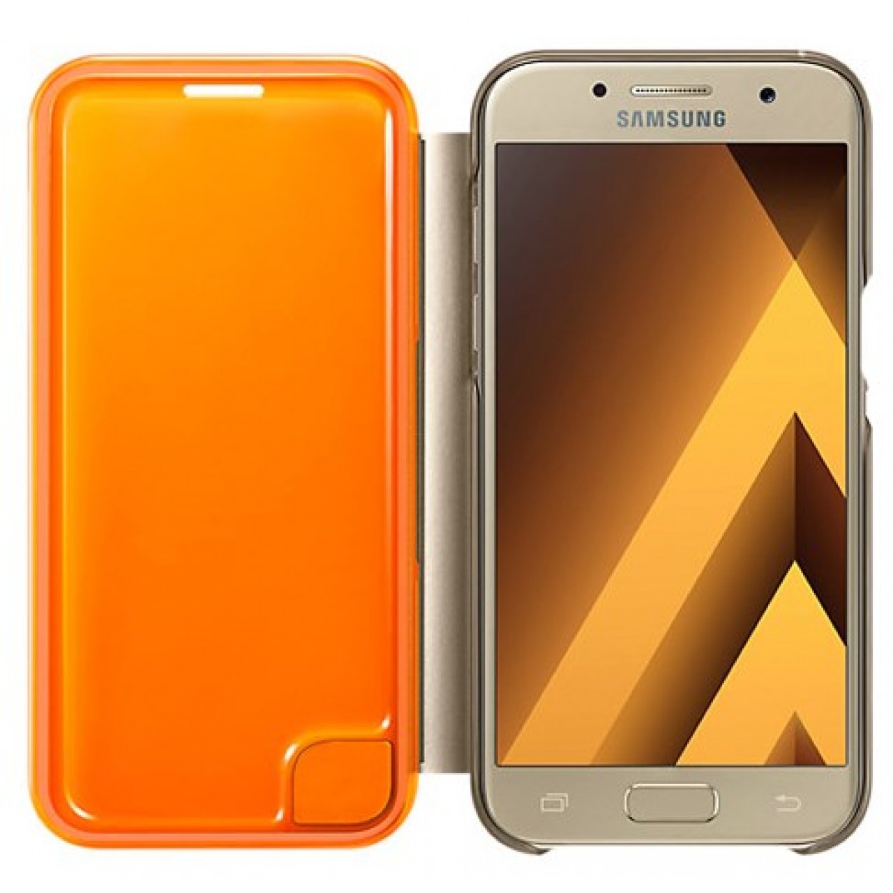 Θήκη Samsung Galaxy A3 2017 (Α320F) Οriginal Neon Flip Cover - 2736 - Χρυσό