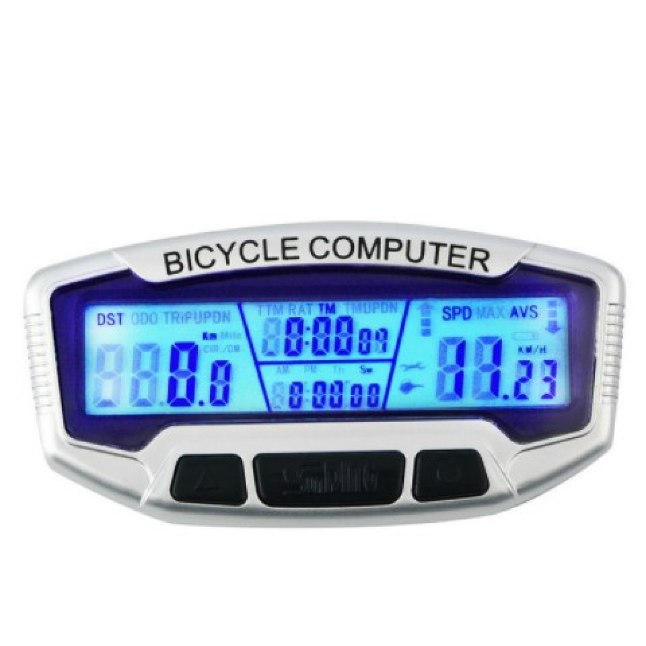 Κοντέρ ποδηλάτου ψηφιακό με θερμόμετρο - Ρολόι - Χρονόμετρο - 2755 - Ασημί - OEM