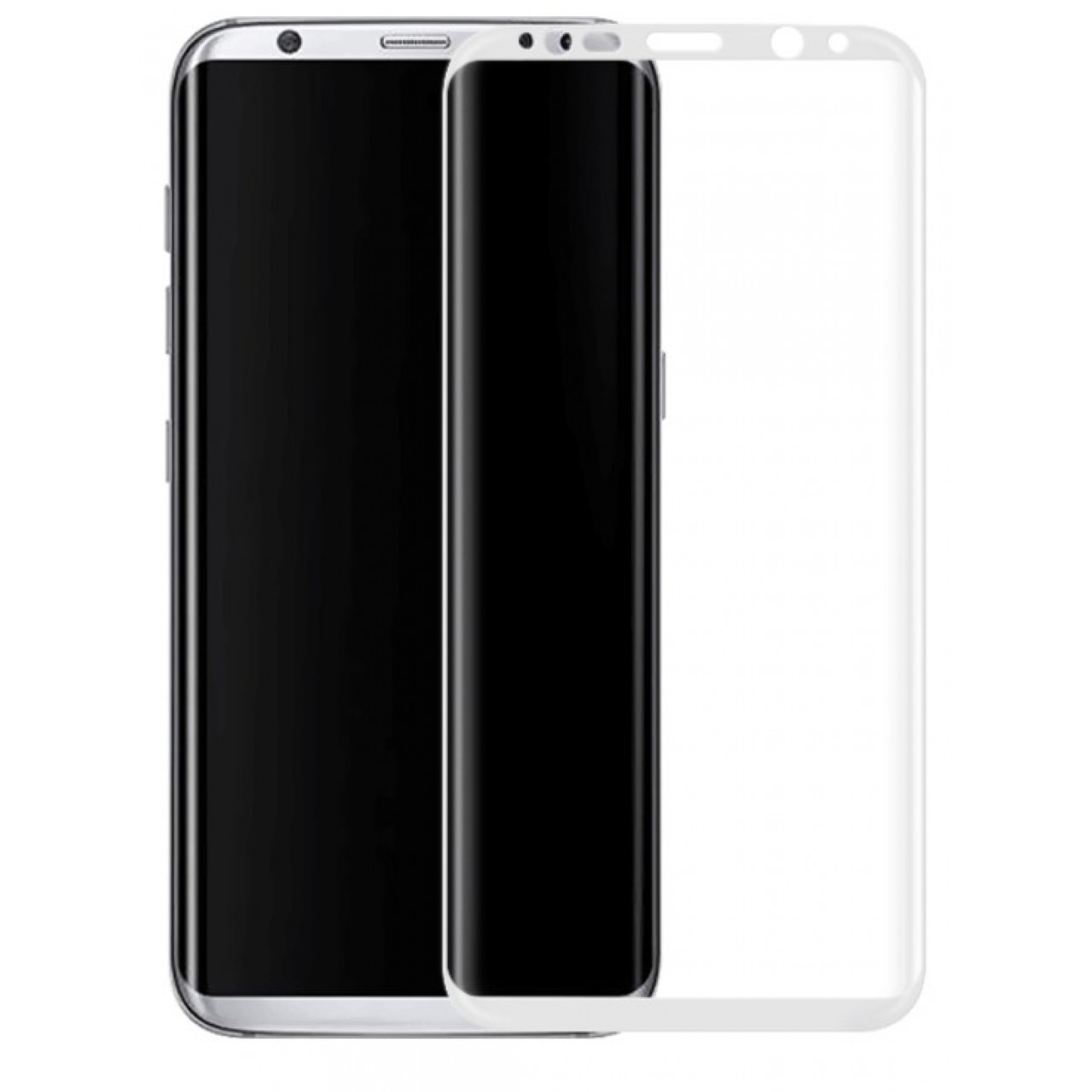 Tempered Glass (Τζάμι) - Προστασία Οθόνης για Samsung Galaxy S8 Plus 0.30mm 9H Full Cover 3D Curved Edge - 2949 - Λευκό - OEM