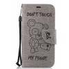 Θήκη Samsung Galaxy A3 2017 (Α320F) PU Leather Πορτοφόλι flip Don t touch my phone - 2997 - Γκρί - OEM
