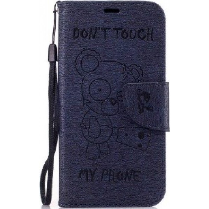 Θήκη Samsung Galaxy A3 2017 (Α320F) PU Leather Πορτοφόλι flip Don't touch my phone - 2999 - Μαύρο - OEM