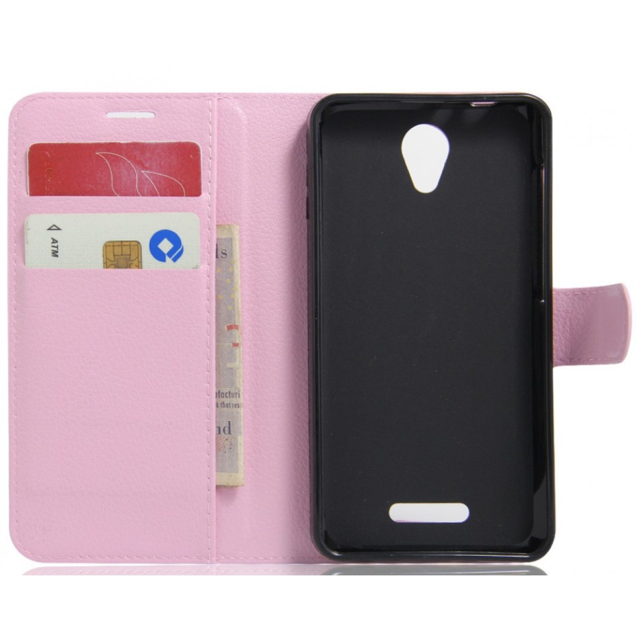 Θήκη Alcatel pop 4 5051D PU Leather Πορτοφόλι flip - 3075 - Ροζ - OEM