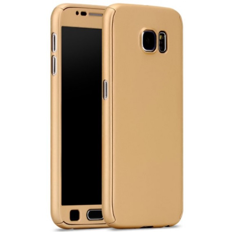 Θήκη Samsung Galaxy S6 Hybrid 360 Full body + Tempered Glass Προστασία Οθόνης - 3119 - Χρυσό - OEM