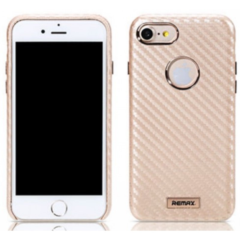 Θήκη iphone 7/8 Remax Maso Series PU Leather Carbon - 3161 - Χρυσό 