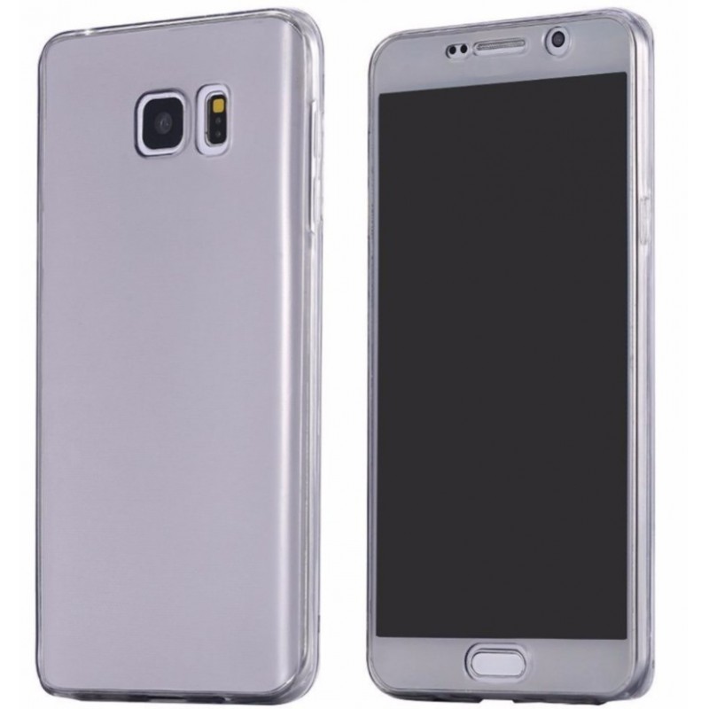 Θήκη Samsung Galaxy J1 2016 Σιλικόνης TPU full face μπρος πίσω - 3215 - Διάφανο Μαύρο - OEM