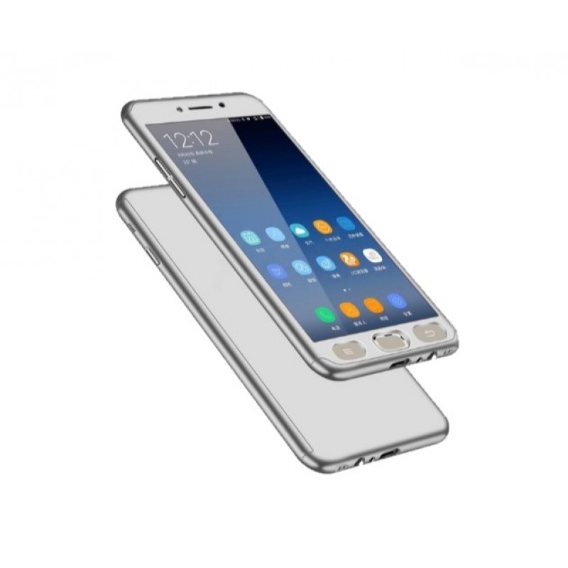 Θήκη Samsung Galaxy J5 2017 ( J530F ) Hybrid 360 Full body + Tempered Glass Προστασία Οθόνης - 3303 - Ασημί - OEM