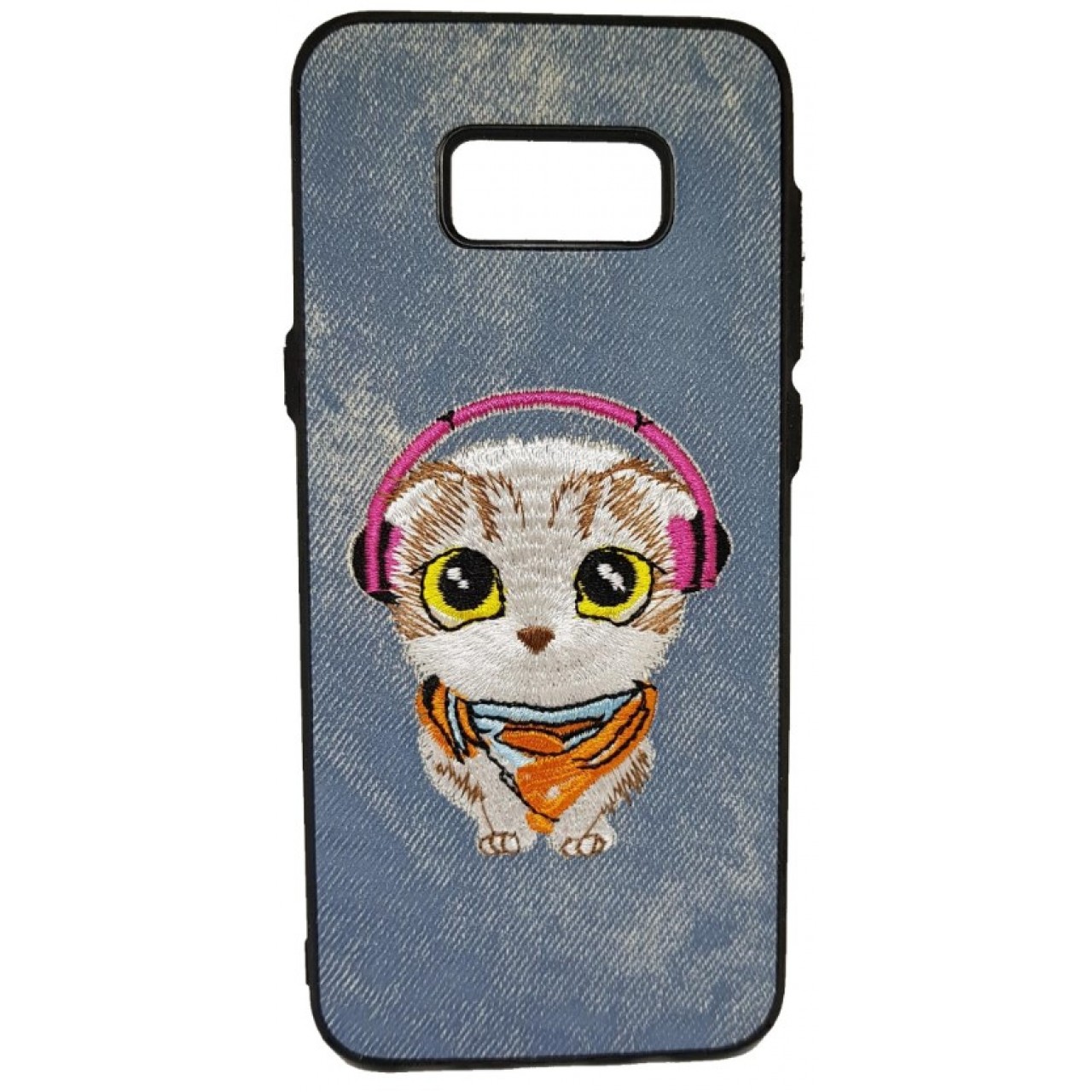 Θήκη Samsung Galaxy (G955) S8 Plus Hard (Σκληρή) Back cover New Design Art Handmade Γάτος Πλεκτός - Γκρί - 3311 - OEM