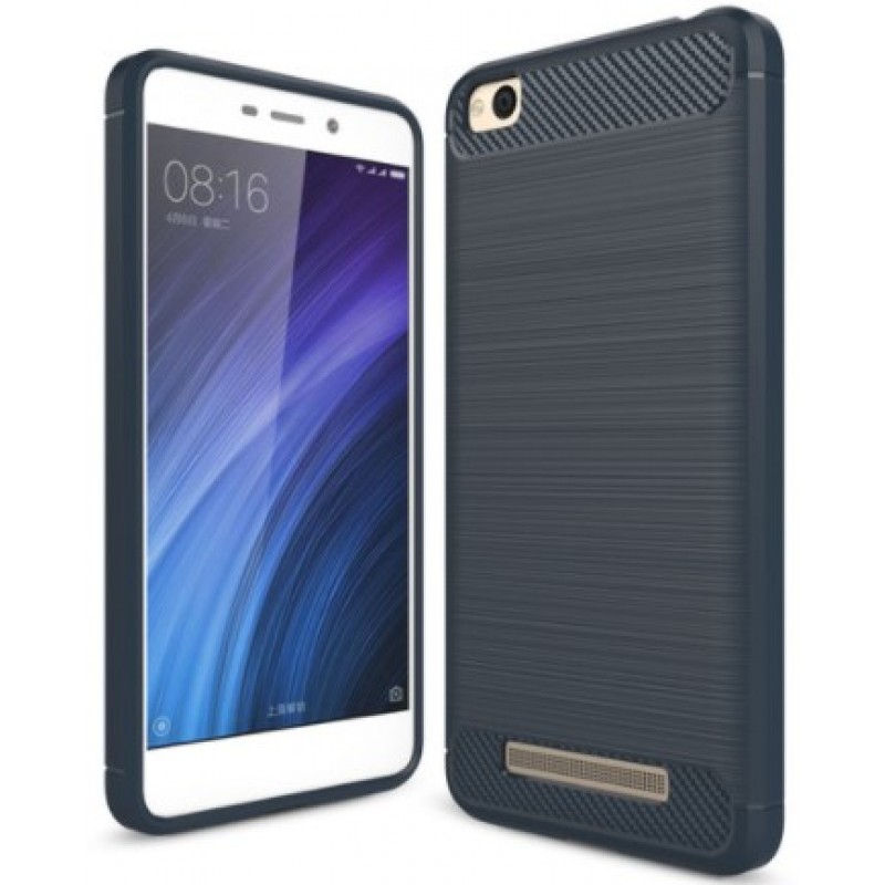 Θήκη για Xiaomi Redmi 4Α Back Cover Σιλικόνης Carbon Fibre Brushed - 3438 - Σκούρο Μπλέ - OEM