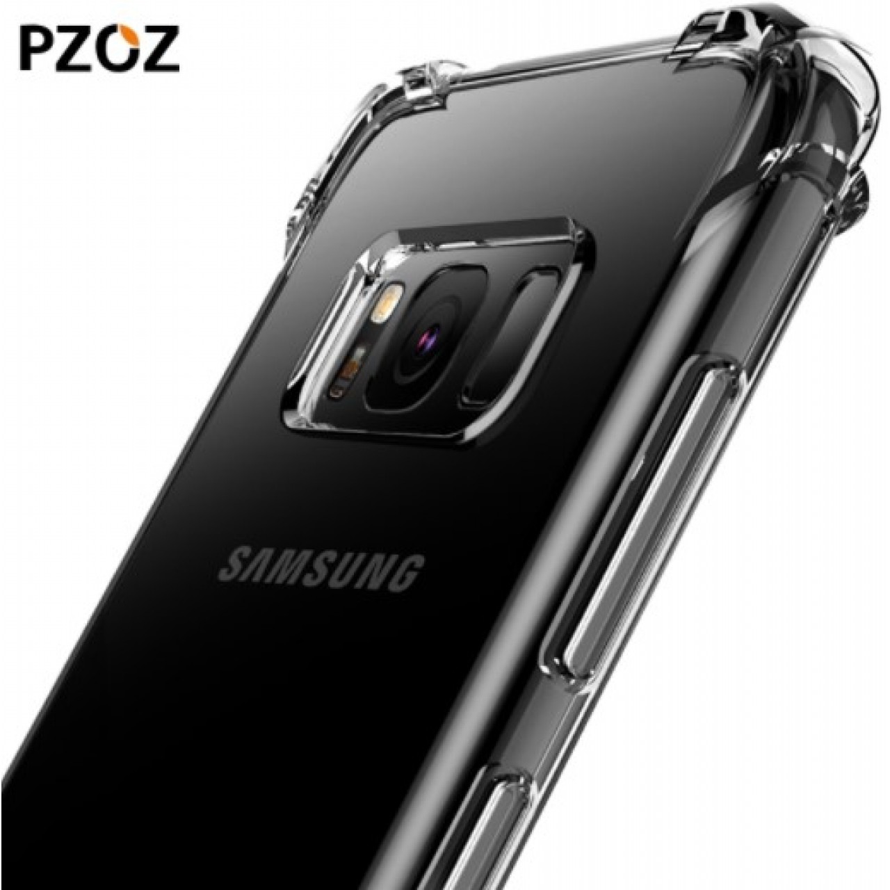 Θήκη Samsung Galaxy (G955) S8 Plus Pzoz silicone (Σιλικόνης) TPU luxury shockproof Clear Protective armor - 3442 - Διάφανο - OEM