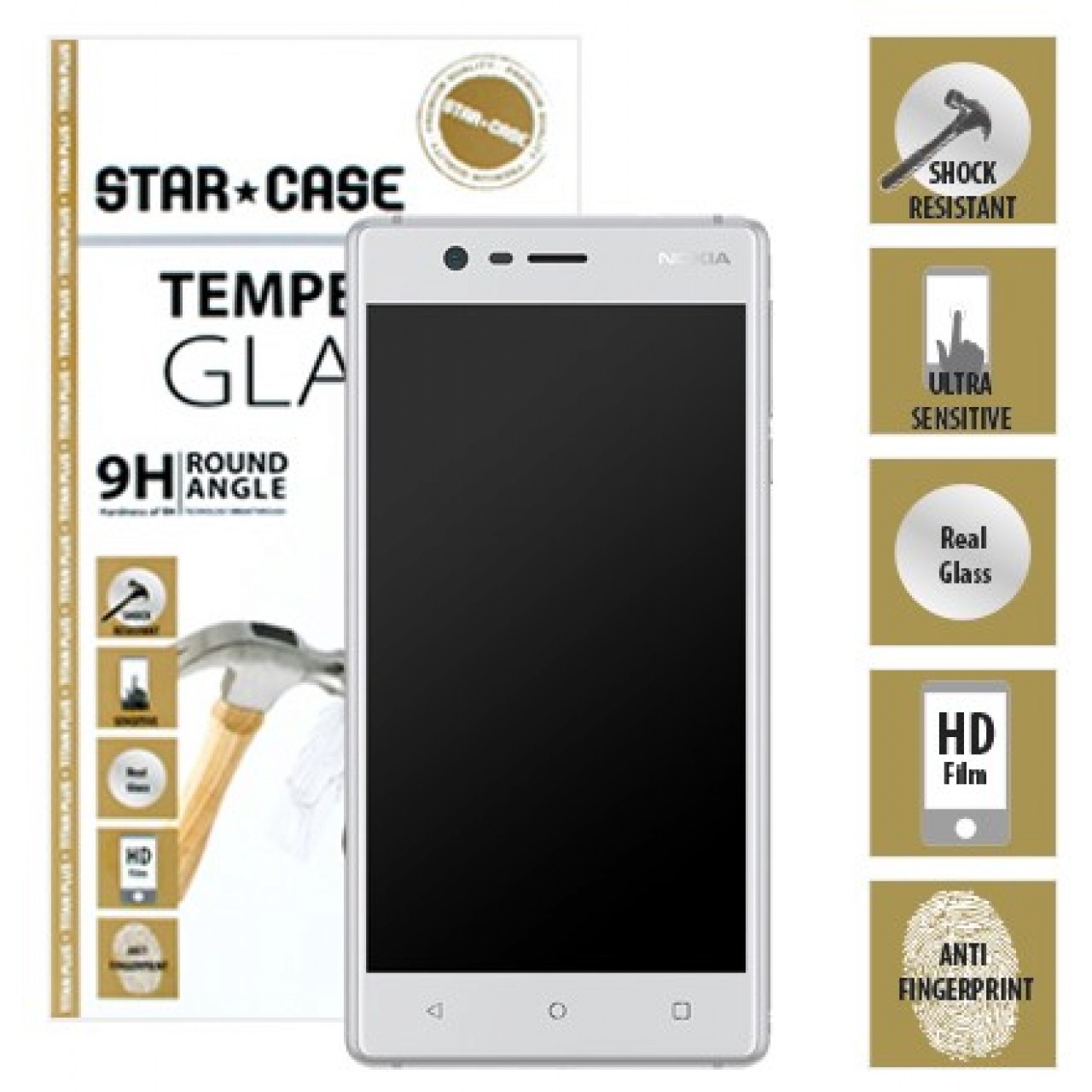 Tempered Glass (Τζάμι) - Προστασία Οθόνης για Nokia 3 Star-Case®  TITAN Plus  0.3mm - 3445 - Διάφανο