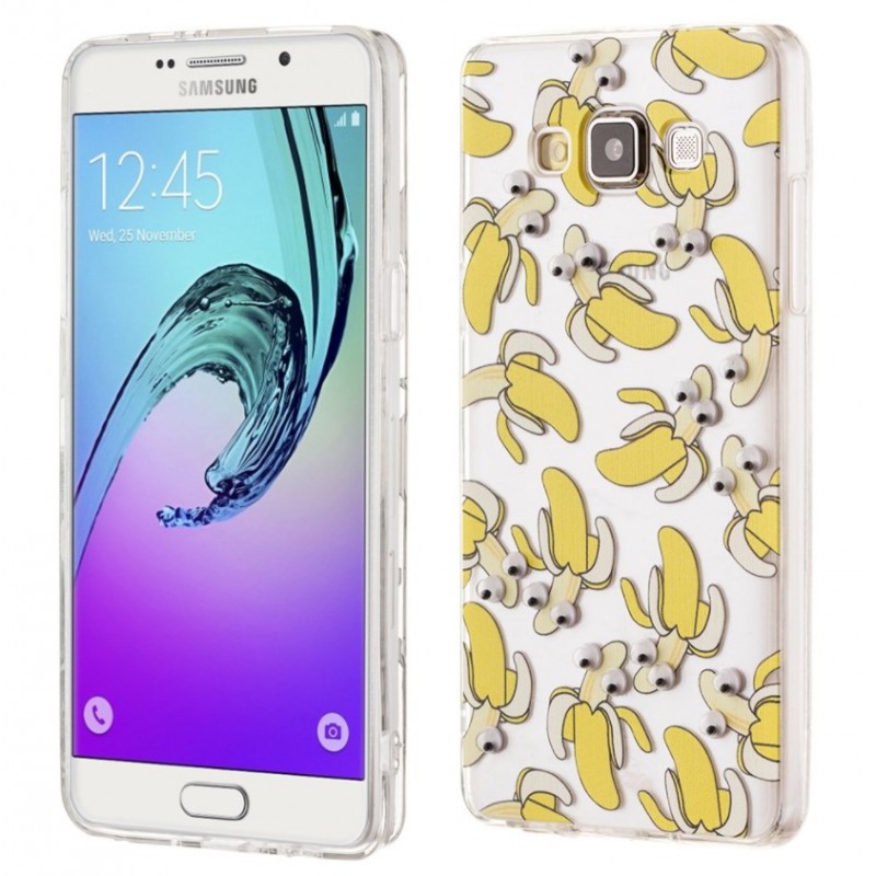 Θήκη Samsung Galaxy J5 2015 ( J500 F ) Σιλικόνης Googly Eyes - Μπανάνα - 3648 - ΟΕΜ