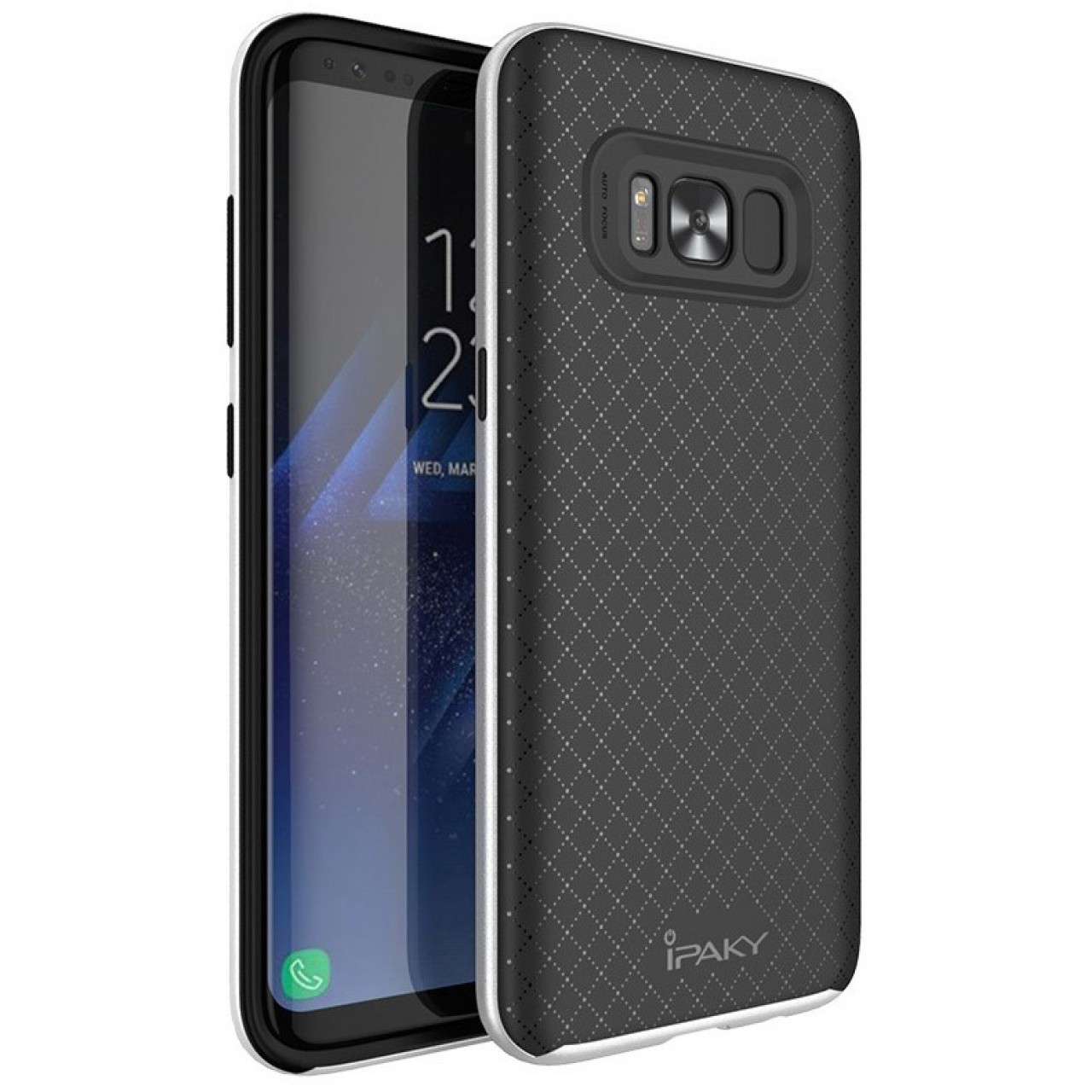 Θήκη Samsung Galaxy S8 (G950) iPaky Bumblebee Neo Hybrid Σιλικόνης με Πλαστικό PC Πλαίσιο - 3667 - Ασημί - OEM