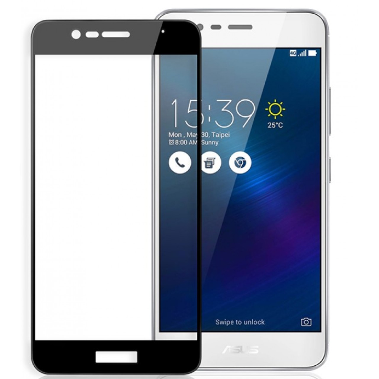 Tempered Glass (Τζάμι) - Προστασία Οθόνης για Asus Zenfone 3 Max ZC520TL 0.2mm 2.5D - 3713 - Μαύρο - OEM