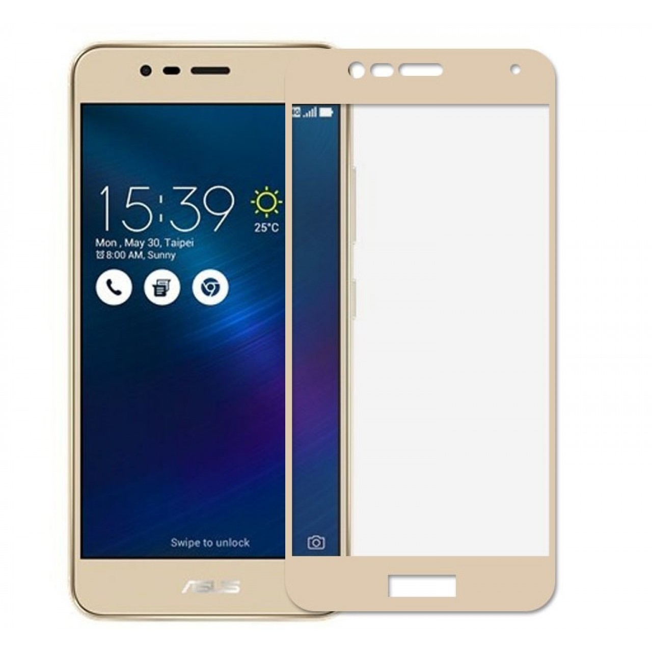 Tempered Glass (Τζάμι) - Προστασία Οθόνης για Asus Zenfone 3 Max ZC520TL 0.2mm 2.5D - 3714 - Χρυσό - OEM