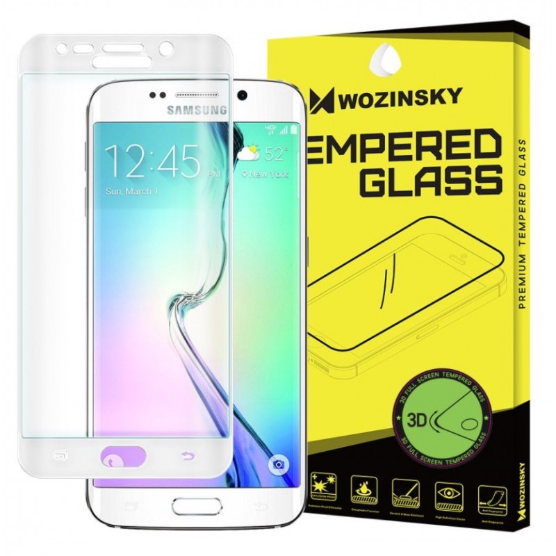 Tempered Glass - Προστασία Οθόνης για Samsung Galaxy S6 Edge 9H 3D Full screen Curved - 3724 - Λευκό - Wozinsky