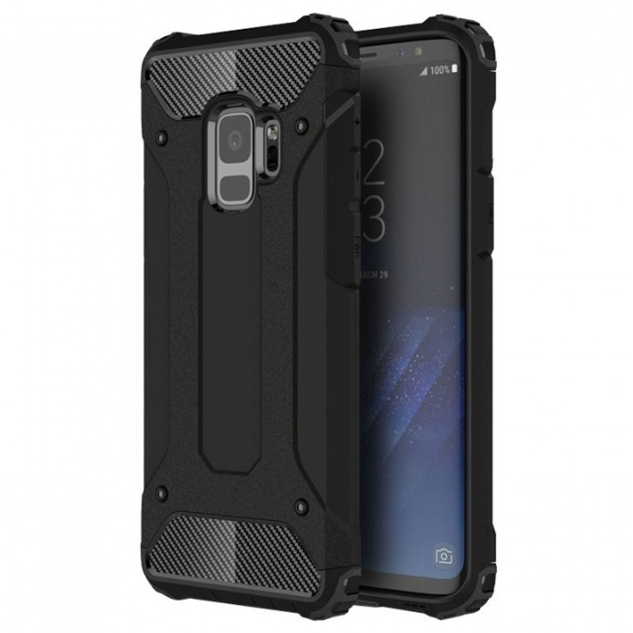 Θήκη Samsung Galaxy S9 (G960F) Hybrid Armor Σιλικόνης και Σκληρό πλαστικό (PC & TPU) - 3775 - Μαύρο - OEM