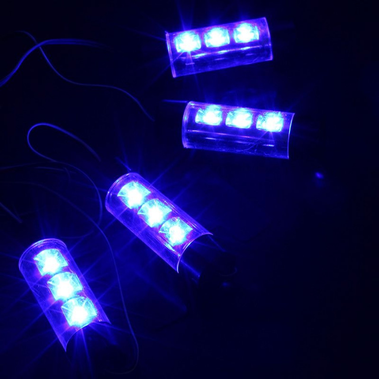 Σετ φώτα LED 3W/12V για τη διακόσμηση του αυτοκινήτου σε μπλε χρώμα - 4τμχ - 4634 - OEM