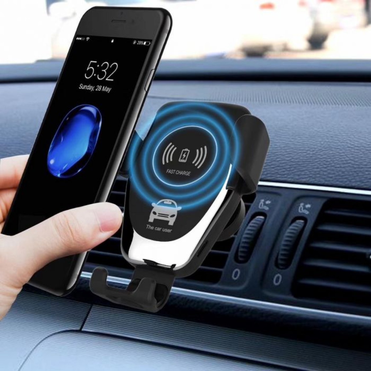 Βάση κινητού για το αυτοκίνητο με ασύρματη φόρτιση - Wireless Charger Car - 4853 - ΟΕΜ