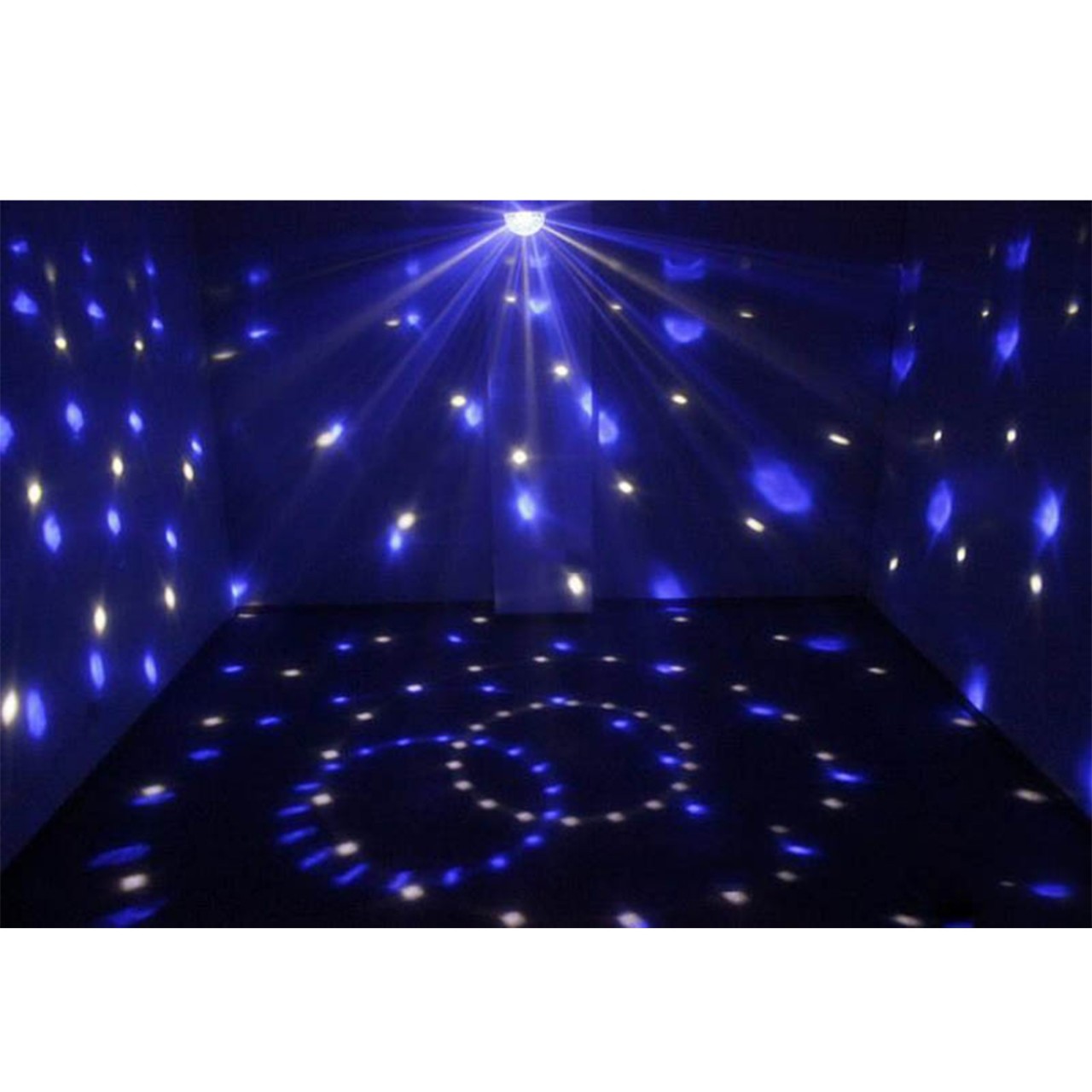GloboStar® 79601-1 LED Party Disco Μπάλα με Περιστρεφόμενα Φωτορυθμικά Εφέ Πολύχρωμη RGB 15W με Sound Control Activated Εφέ και με Ασύρματο Χειριστήριο AC 230V IP20 Μ11 x Π8.6 x Υ13cm - 5440
