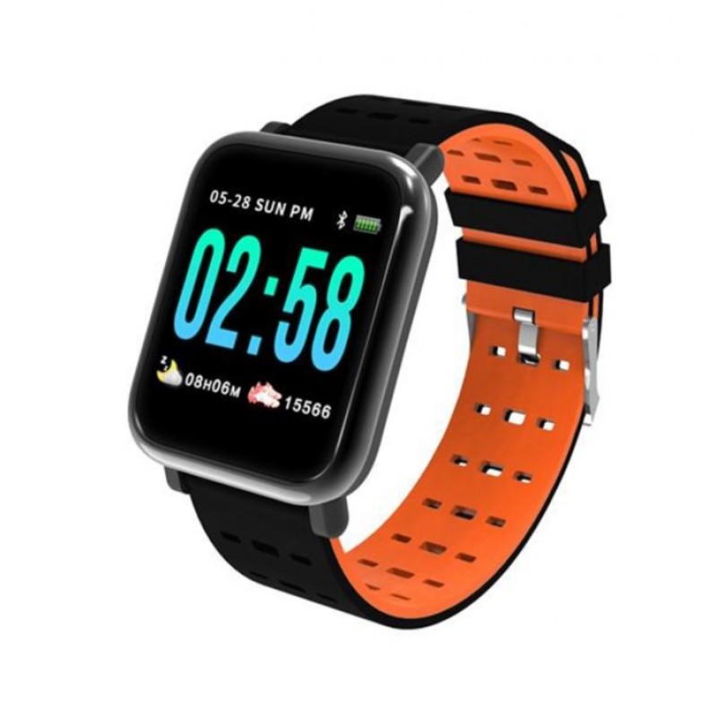 Smartwatch Bracelet 46mm ρολόι A6 - 5054 - Πορτοκαλί - OEM