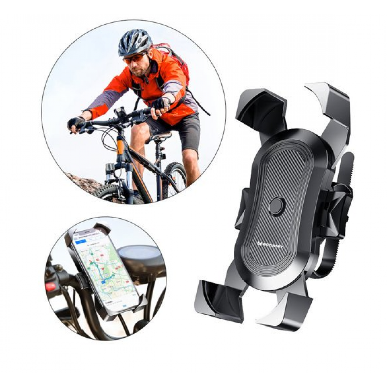 Βάση Ποδηλάτου Wozinsky bicycle motorcycle handlebar phone 360 holder - 5221 - Μαύρο