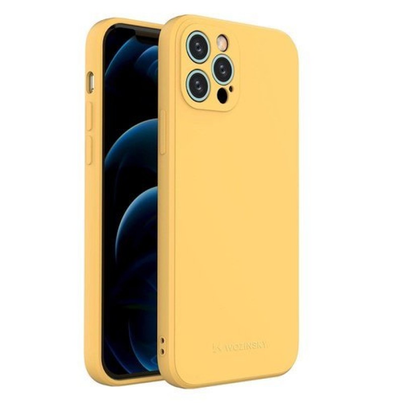 Θήκη iPhone 12 Pro Back Cover Σιλικόνης - 5589 - Κίτρινο - Wozinsky