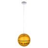 GloboStar® SPALDING NBA 00649 Μοντέρνο Κρεμαστό Παιδικό Φωτιστικό Οροφής Μονόφωτο Πορτοκαλί Γυάλινο Φ25 x Υ25cm - 6318