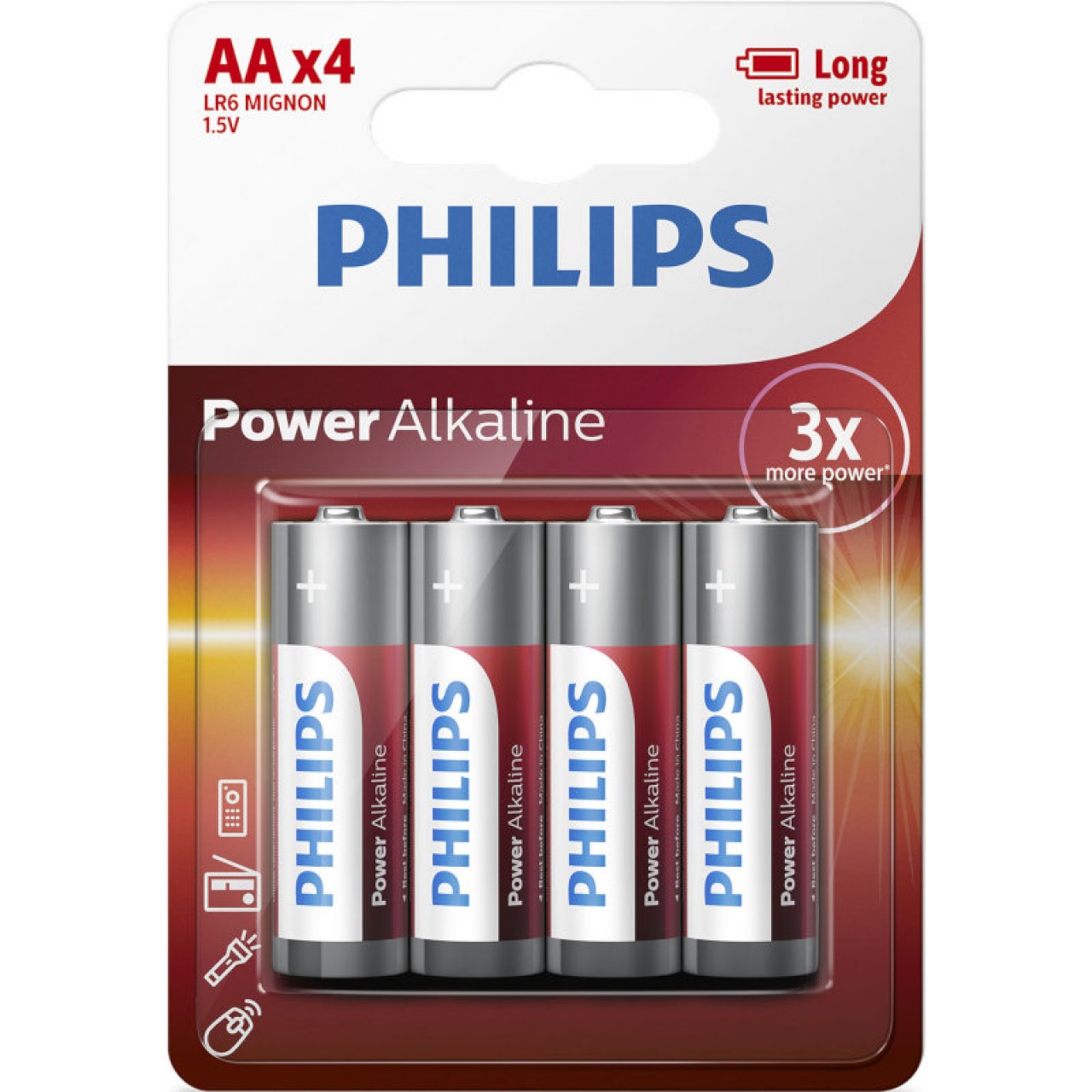 Philips LR6P4B/GRS Power Alkaline Αλκαλικές μπαταρίες υψηλής απόδοσης 4 τμχ AA - 6333