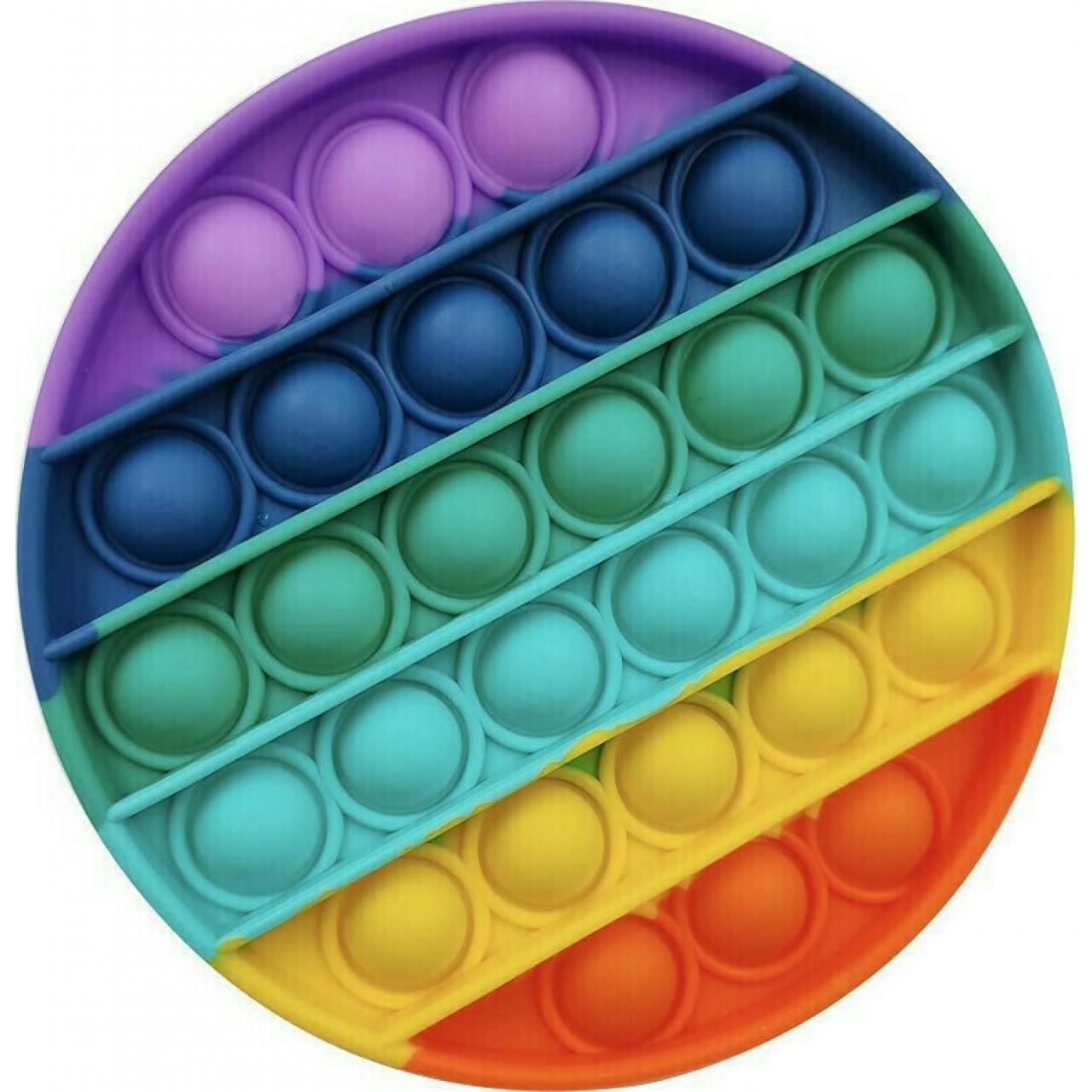 POP IT Fidget Anti Stress Bubble Pop Αγχολυτικό Παιχνίδι Κύκλος Rainbow - 5207