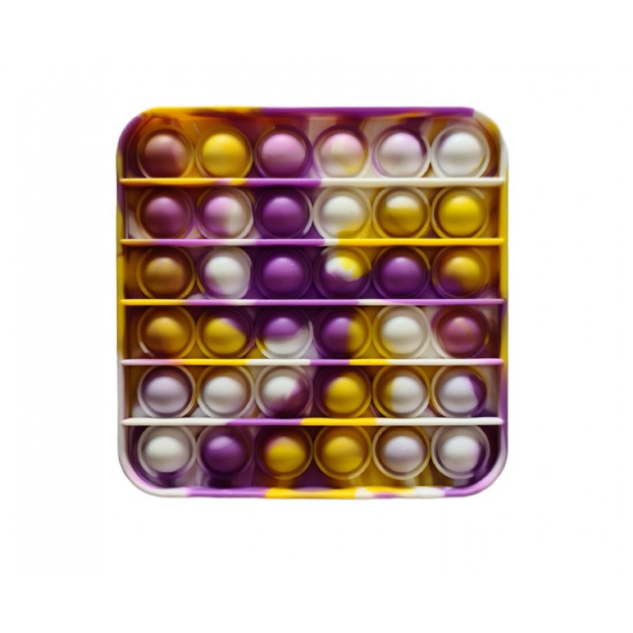 POP IT Fidget Anti Stress Bubble Αγχολυτικό Παιχνίδι Τετράγωνο - 5209 - Λευκό Μωβ Κίτρινο