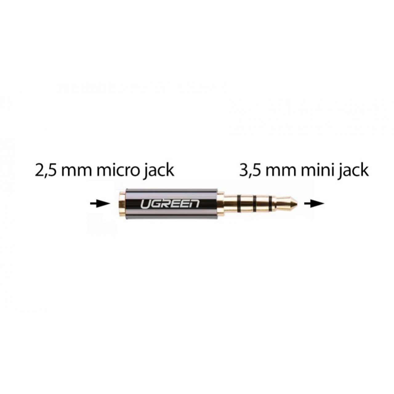 Ugreen adapter from 2,5 mm micro jack female to 3,5 mm mini jack male black 20502 - 5246