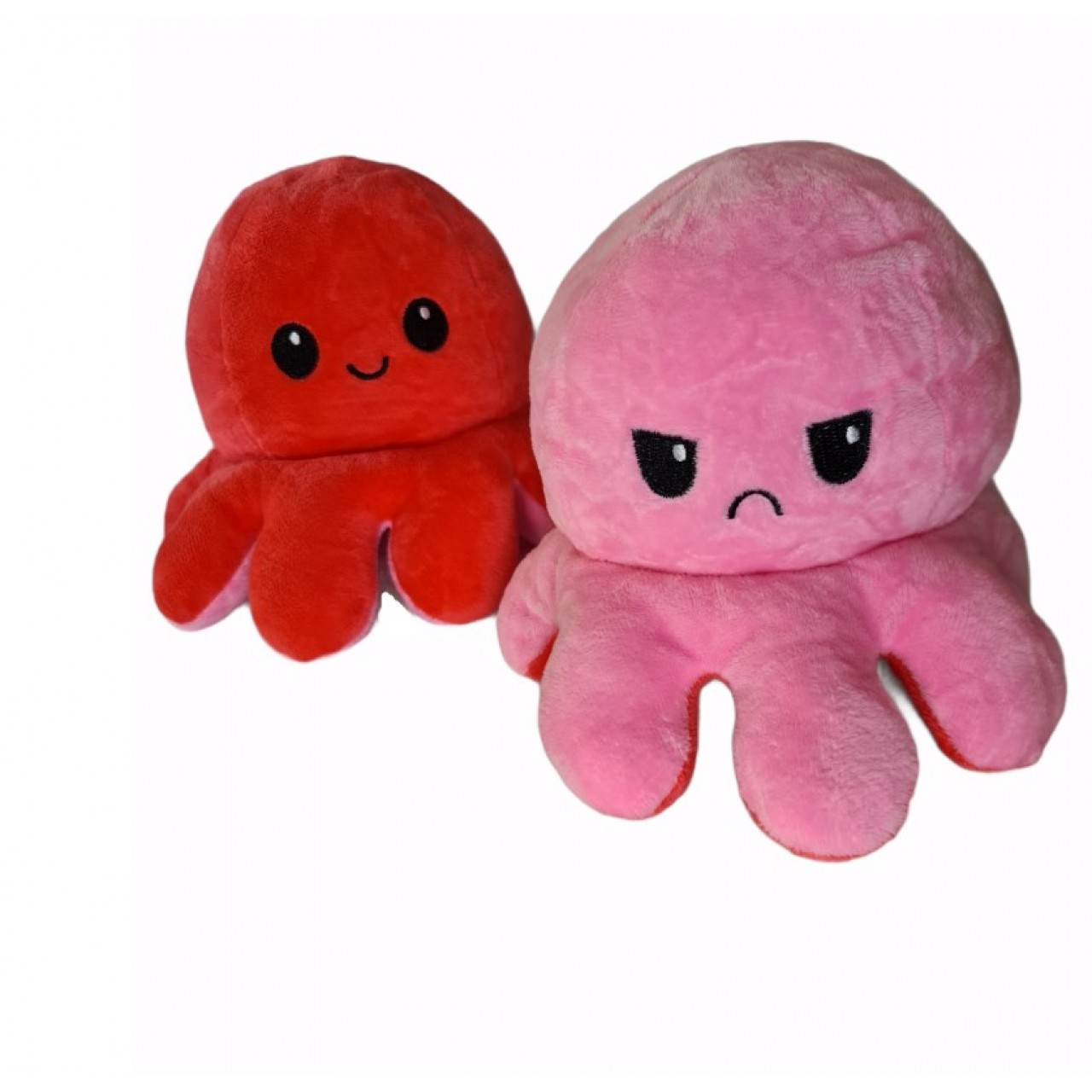 Χταπόδι διπλής όψης λούτρινο emotional reversible octopus plush 20 εκ - 5331 - Ροζ σκούρο / Ροζ ανοιχτό