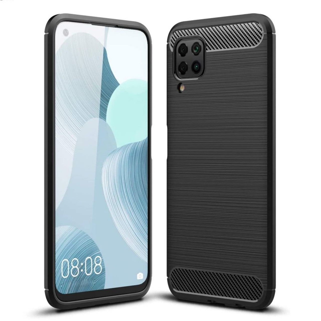 Θήκη για Huawei P40 Lite Carbon Back Cover TPU Σιλικόνης - 5416 - Μαύρο - OEM