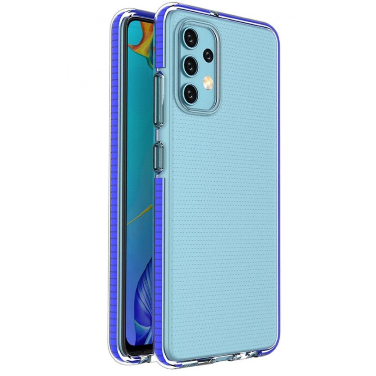 Θήκη Samsung Galaxy A32 4G Σιλικόνης TPU με Χρωματιστό Πλαίσιο - 6026 - Μπλε - OEM