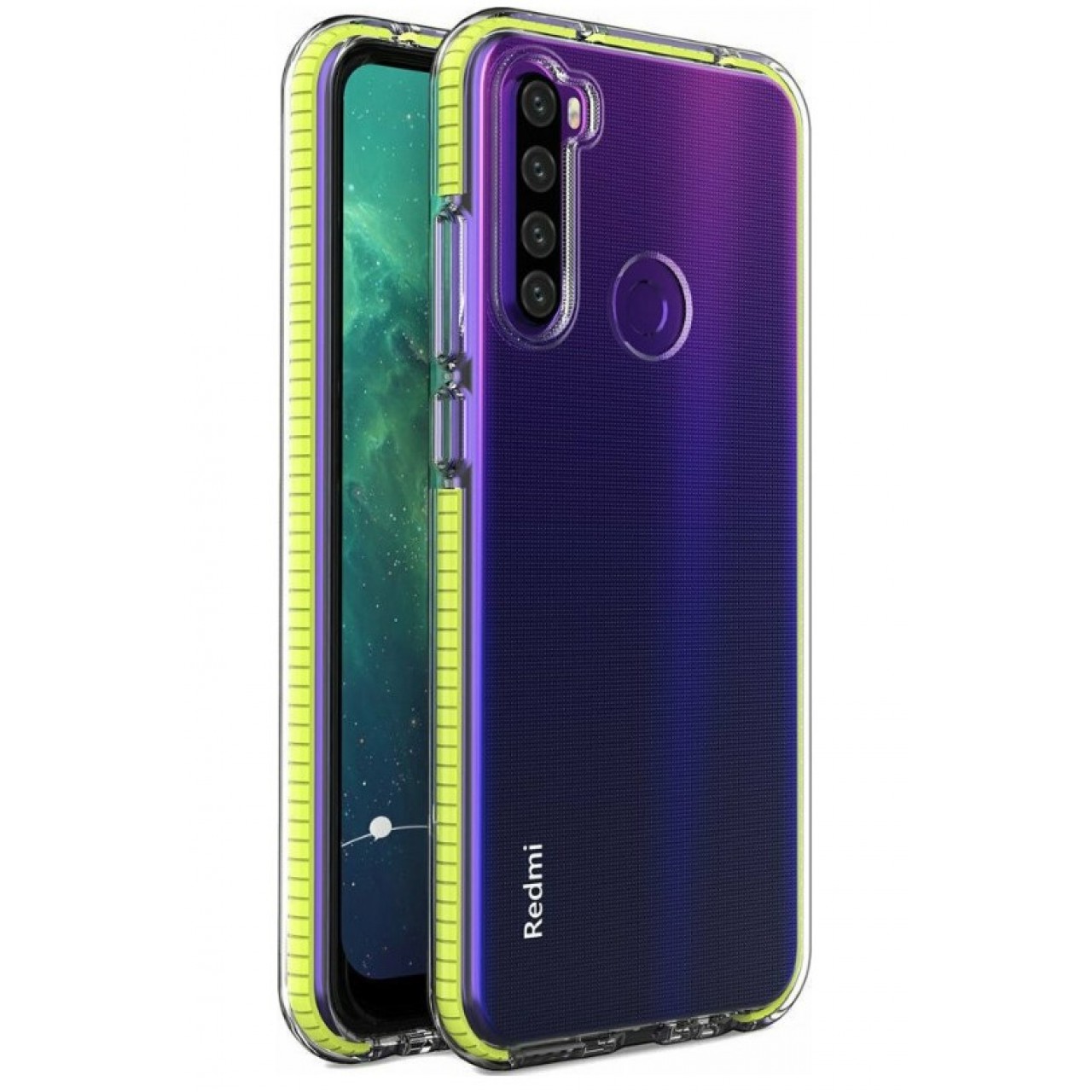 Θήκη Xiaomi Redmi Note 8T Σιλικόνης TPU με Χρωματιστό Πλαίσιο - 6030 - Κίτρινο - OEM