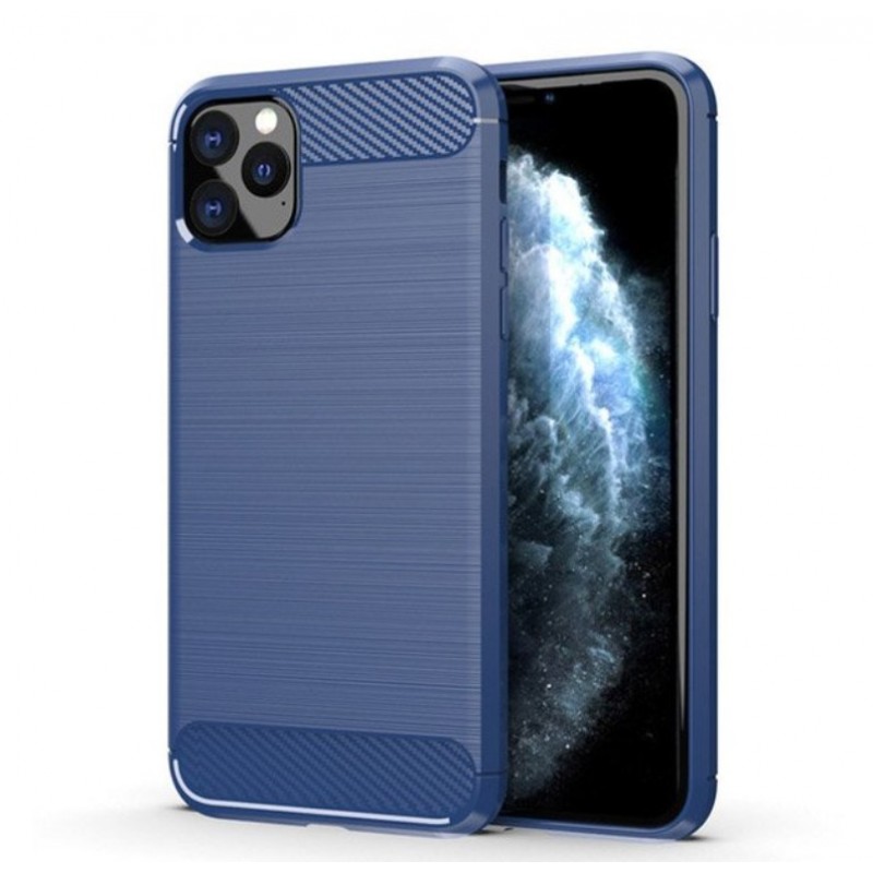 Θήκη iPhone 11 Pro Σιλικόνης TPU Brushed Carbon Fiber - 4948 - Μπλε - OEM