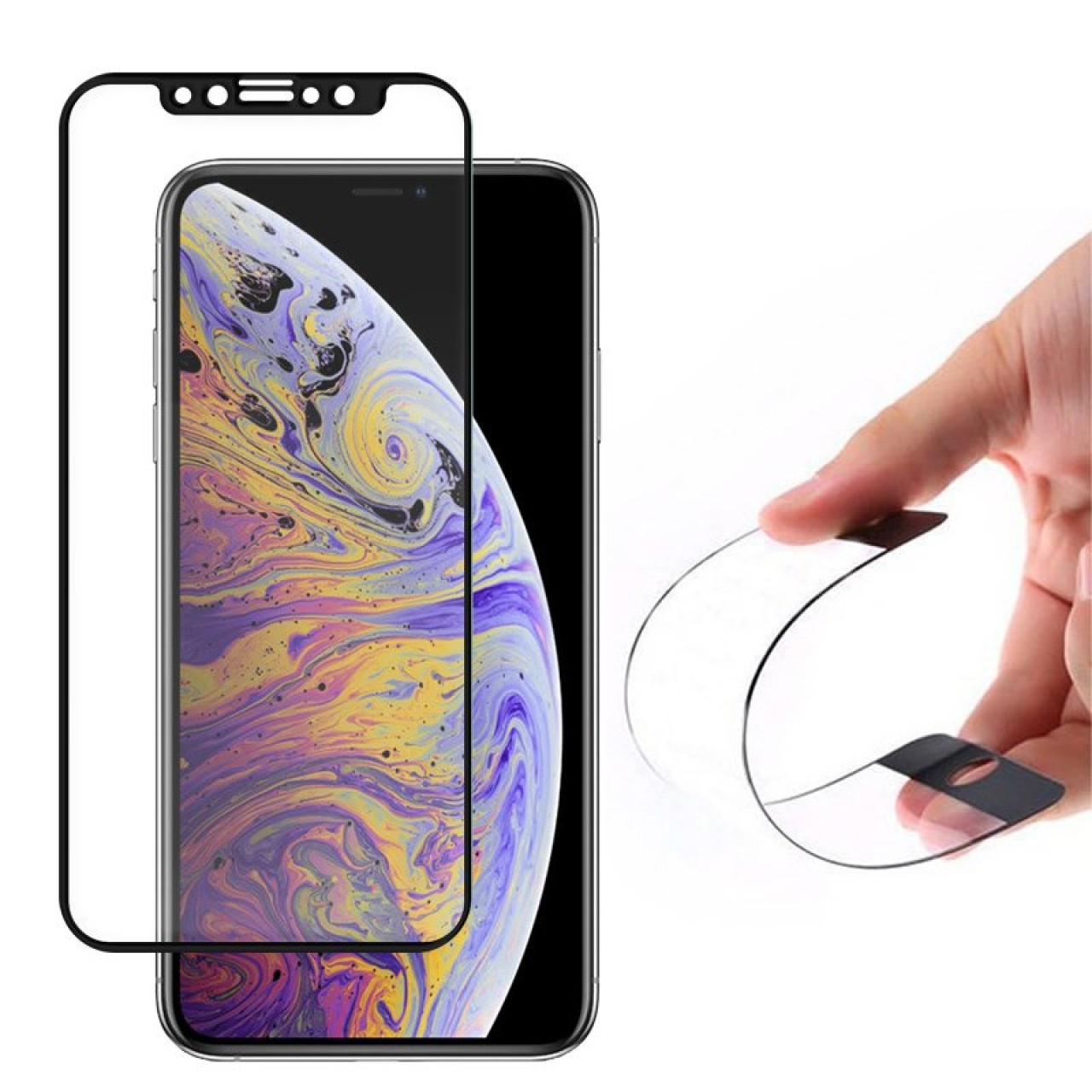 Tempered Glass (Τζάμι) - Προστασία Οθόνης για iphone XS Max / 11 Pro MAX Full Cover Flexi Nano Glass Hybrid Screen Protector with frame - 4882 - Wozinsky