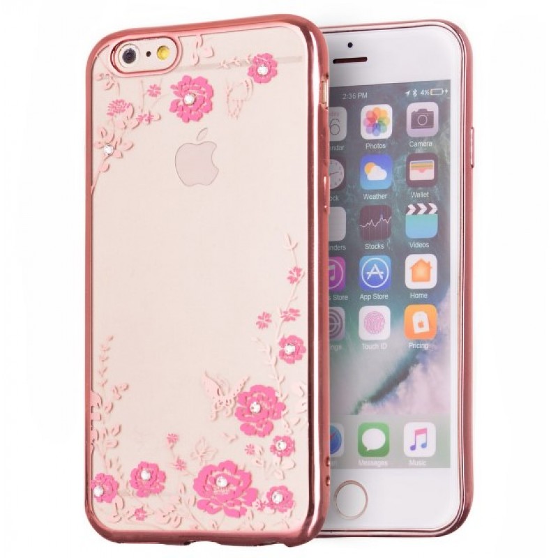 Θήκη iphone 6 / 6s Σιλικόνης Bloomy Flower - 4260 - Ροζ - ΟΕΜ