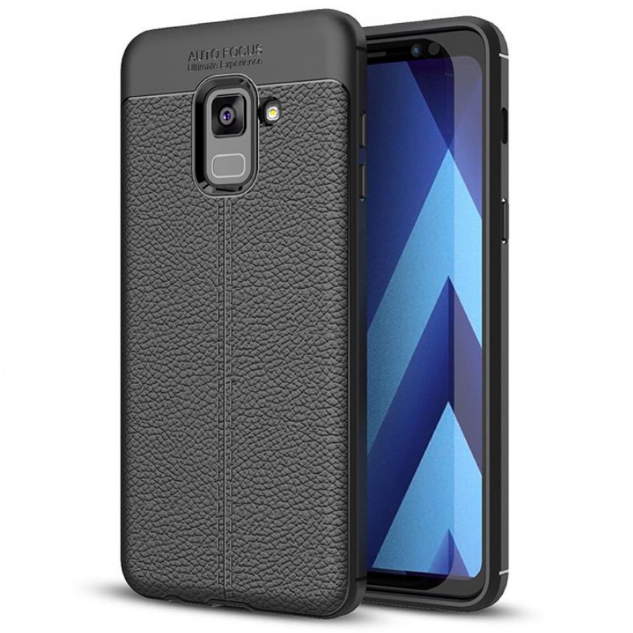 Θήκη Samsung Galaxy A8 2018 ( A530 ) Σιλικόνης Litchi Pattern - 4637 - Μαύρο - ΟΕΜ