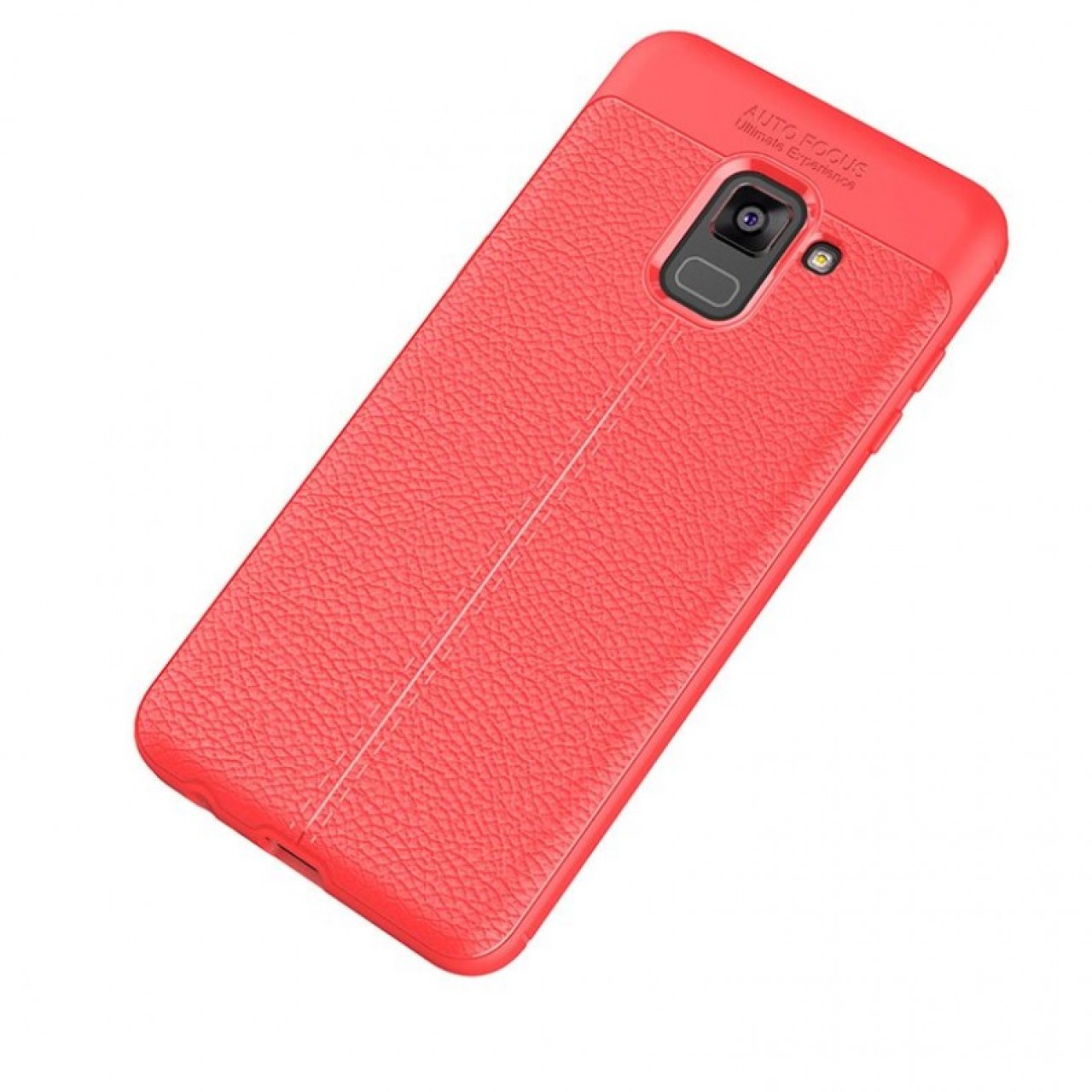 Θήκη Samsung Galaxy A8 2018 ( A530 ) Σιλικόνης Litchi Pattern - 4638 - Κόκκινο - ΟΕΜ