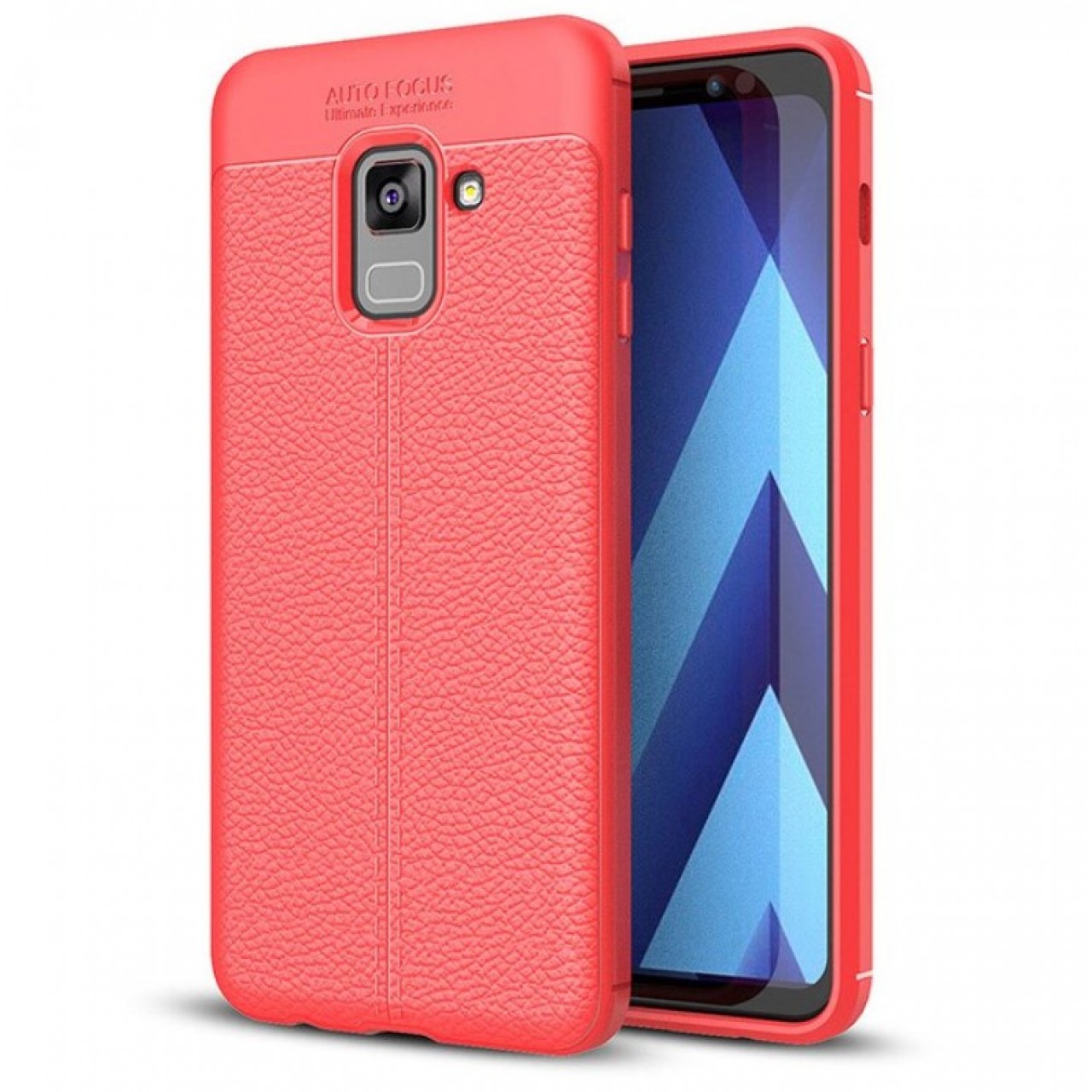 Θήκη Samsung Galaxy A8 2018 ( A530 ) Σιλικόνης Litchi Pattern - 4638 - Κόκκινο - ΟΕΜ